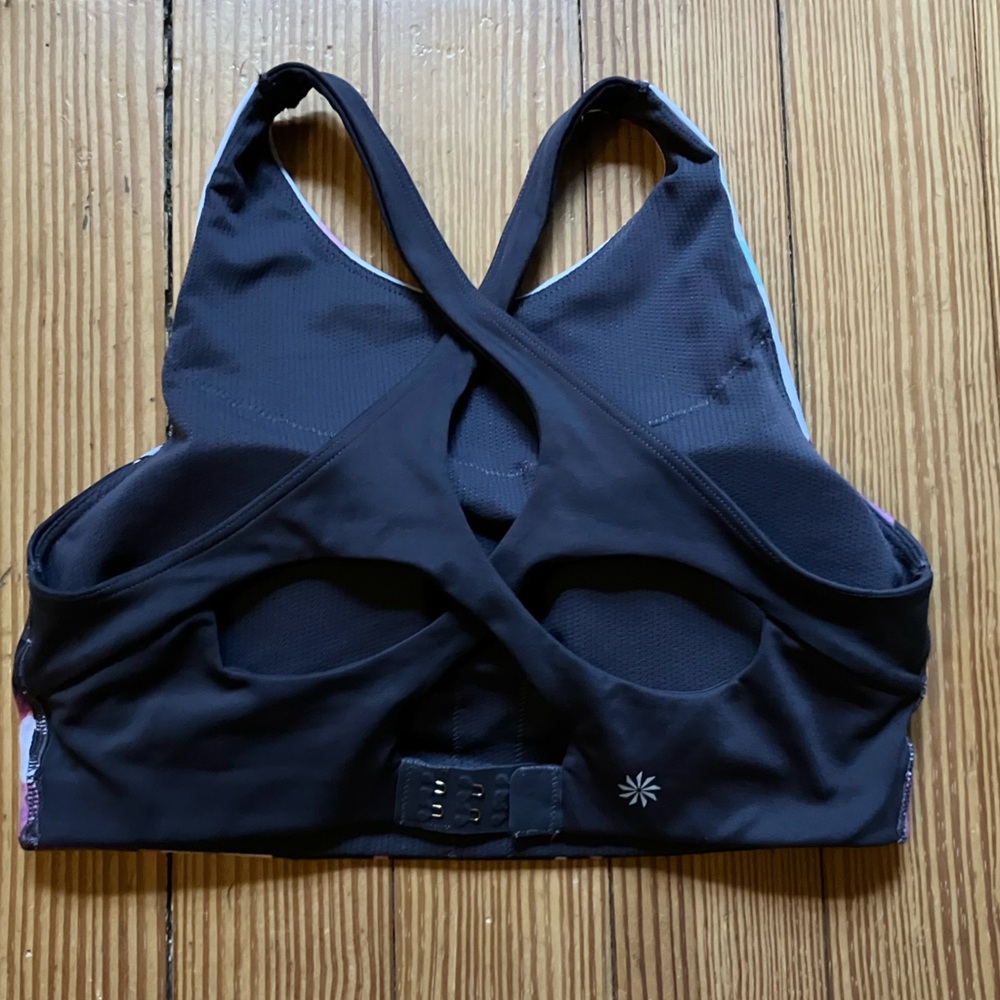 NWOT Athleta Printed Blossom High Neck Bra in Spring Night Sz S - Picture 5 of 9